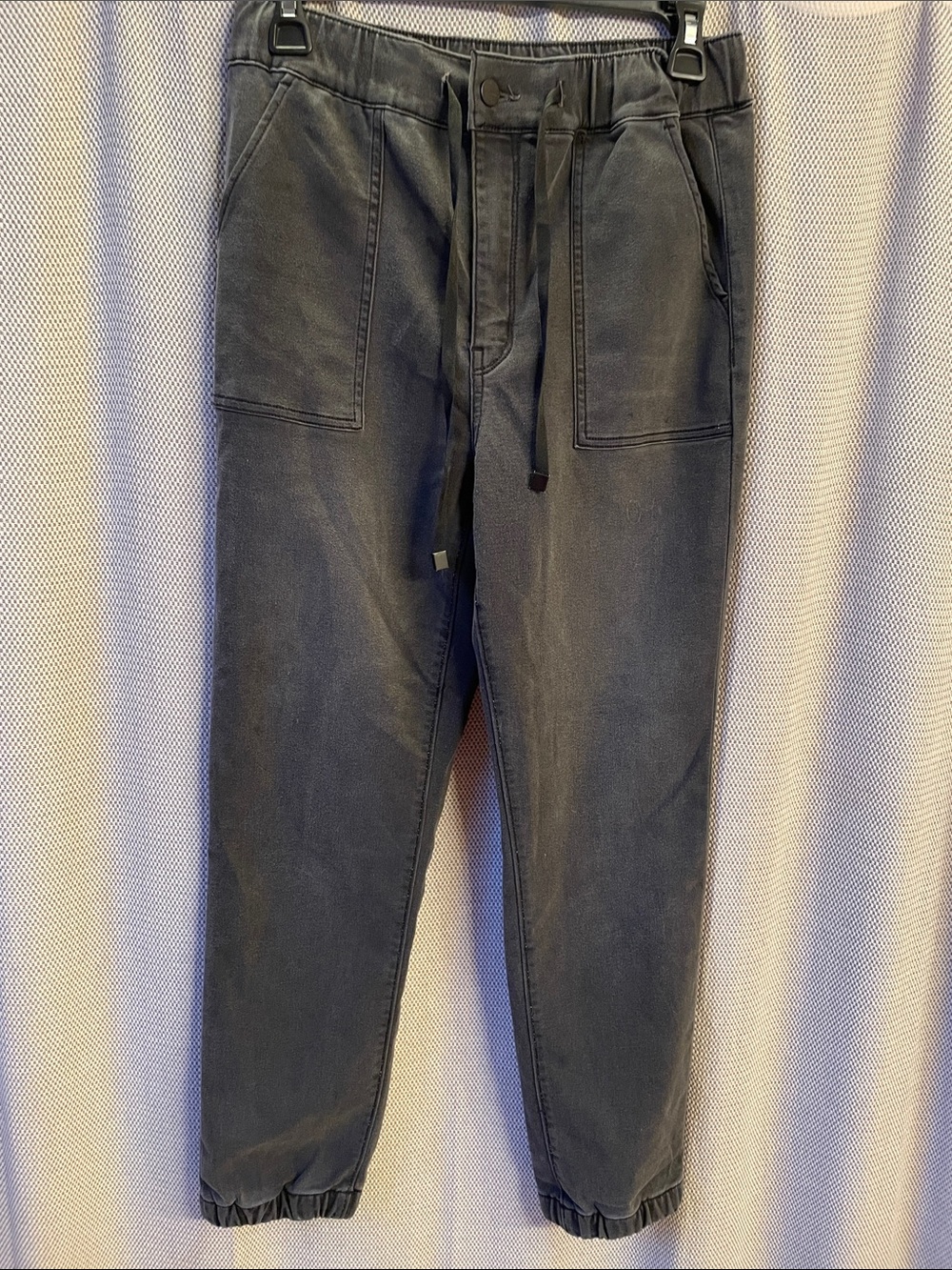 Mica Women's Charcoal Drawstring Jogger Jeans - Casual Elastic Cuff